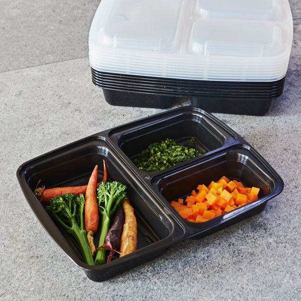 Leakproof Meal Prep Container (Black Lid)